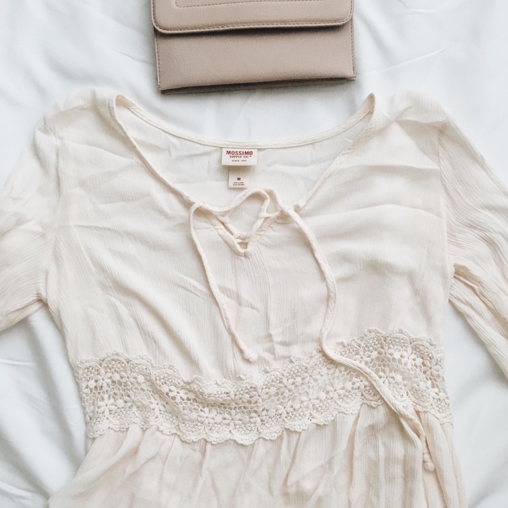 Ivory Lace Peasant Top